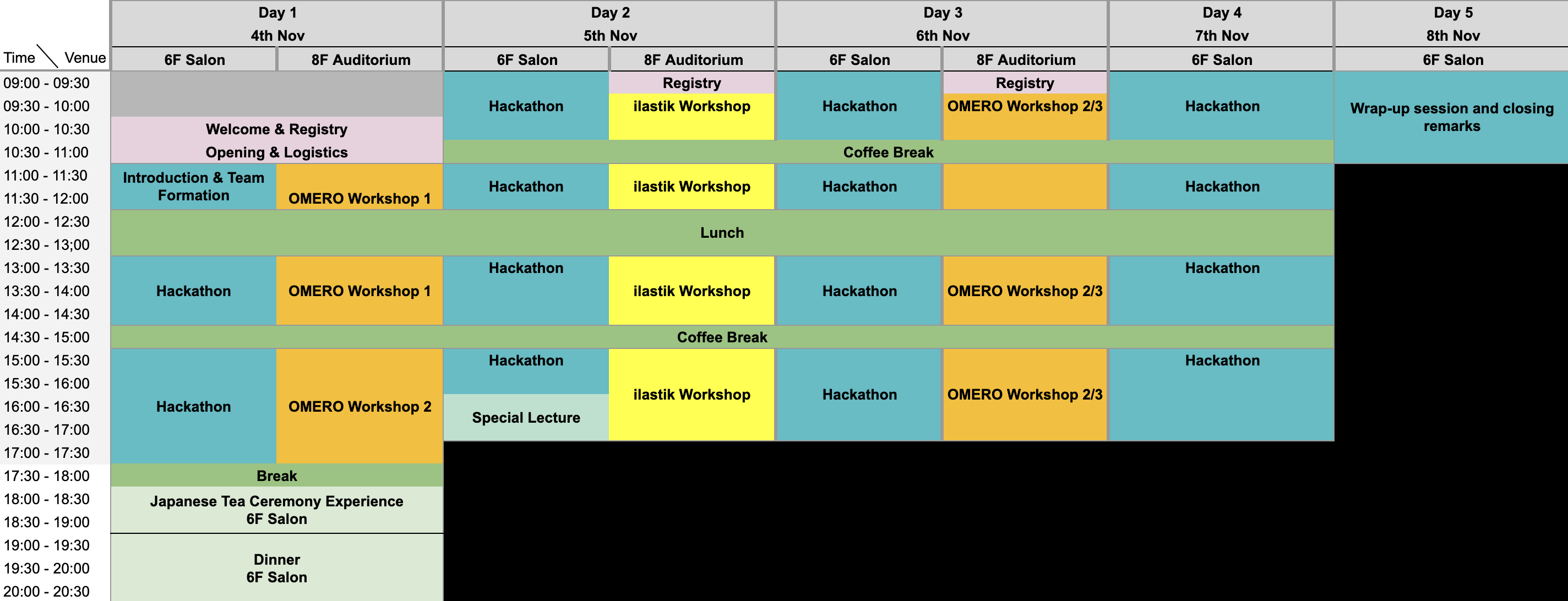 bioimage hackathon schedule